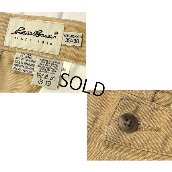 画像2: 90's ビンテージ【Eddie Bauer】【エディーバウアー】【ライトブラウン】２タック【コットンパンツ】【35ｘ30】 