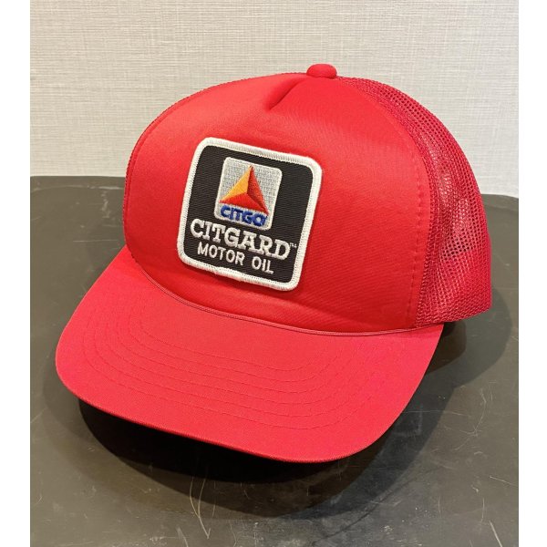 画像1: 【ビンテージ】Headwear【CIT GARD MOTOR OIL】CITGO シットゴー シットガードモーターオイル【赤】【メッシュキャップ】【トラッカーキャップ】【キャップ】サイズフリー 