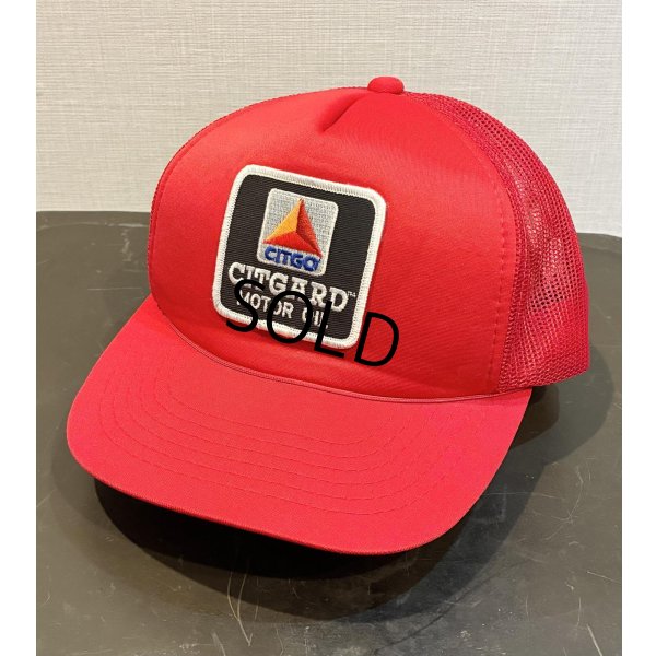 画像1: 【ビンテージ】Headwear【CIT GARD MOTOR OIL】CITGO シットゴー シットガードモーターオイル【赤】【メッシュキャップ】【トラッカーキャップ】【キャップ】サイズフリー 