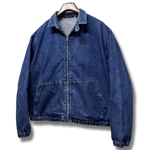 画像4: 80's USA製 ビンテージ【ラルフローレン】【RALPH LAUREN】【デニム】コットン【スウィングトップ】【ジップアップブルゾン】【サイズＬ】 