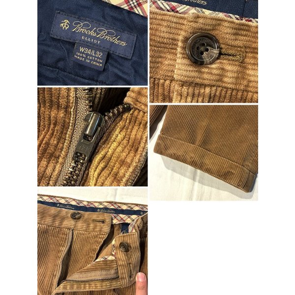 画像2: ビンテージ【ブルックスブラザーズ】brooksbrothers【キャメル】２タック【コーデュロイパンツ】コーデュロイスラックス【34X32】 