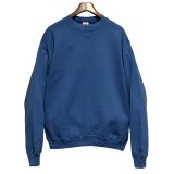 90'ｓ【USA製】【RUSSELL】ラッセル 【ビンテージ】青【無地】【クルーネック】前V スウェット【サイズL】 