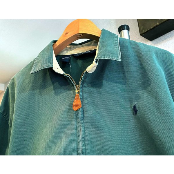 画像5: 90's USA製 ビンテージ【ラルフローレン】【RALPH LAUREN】【緑】コットン【スウィングトップ】【ジップアップブルゾン】【サイズM】 
