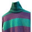 画像5: 〜90's【USA製】ビンテージ【L.L.Bean】LLビーン【緑ｘ紫】ボーダー【タートルネック】ロンT【レディース古着】【レディースＳ】<br> (5)