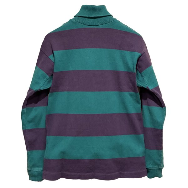画像3: 〜90's【USA製】ビンテージ【L.L.Bean】LLビーン【緑ｘ紫】ボーダー【タートルネック】ロンT【レディース古着】【レディースＳ】 