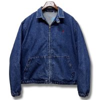 80's USA製 ビンテージ【ラルフローレン】【RALPH LAUREN】【デニム】コットン【スウィングトップ】【ジップアップブルゾン】【サイズＬ】 