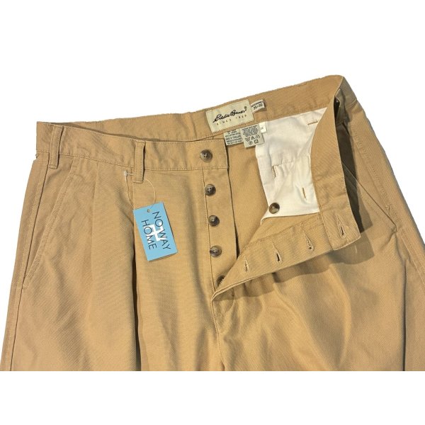 画像3: 90's ビンテージ【Eddie Bauer】【エディーバウアー】【ライトブラウン】２タック【コットンパンツ】【35ｘ30】 