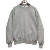 90'ｓ【USA製】【RUSSELL】ラッセル 【ビンテージ】グレー【無地】【クルーネック】前V スウェット【サイズXL】 