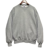 90'ｓ【USA製】【RUSSELL】ラッセル 【ビンテージ】グレー【無地】【クルーネック】前V スウェット【サイズXL】 