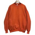 画像1: 90'ｓ【USA製】【RUSSELL】ラッセル 【ビンテージ】オレンジ【無地】【クルーネック】前V スウェット【サイズXXL】<br> (1)