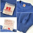 画像2: 90'ｓ【USA製】【RUSSELL】ラッセル 【ビンテージ】青【無地】【クルーネック】前V スウェット【サイズL】<br> (2)