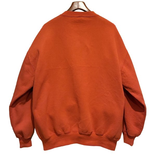画像3: 90'ｓ【USA製】【RUSSELL】ラッセル 【ビンテージ】オレンジ【無地】【クルーネック】前V スウェット【サイズXXL】 