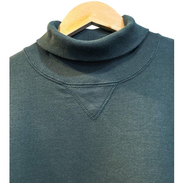 画像4: 90's【USA製】【RUSSELL】ラッセル 【ビンテージ】ダークグリーン 前V【無地】【タートルネックスウェット】【サイズM】 