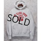 ビンテージ【チャンピオン】【Champion】グレー【ST.CLOUD STATE HOCKEY】ホッケーチーム【プリント】【リバースウィーブパーカー】【サイズS】 