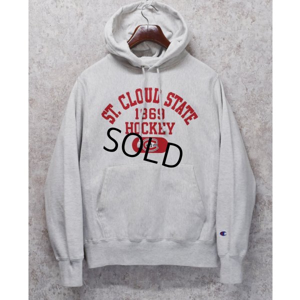 画像1: ビンテージ【チャンピオン】【Champion】グレー【ST.CLOUD STATE HOCKEY】ホッケーチーム【プリント】【リバースウィーブパーカー】【サイズS】 