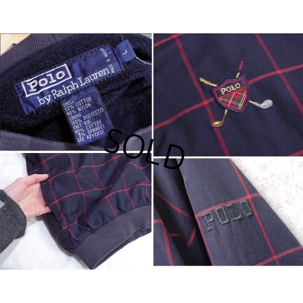 画像2: ビンテージ【ラルフローレン】【RALPH LAUREN】【黒×赤】チェック【プルオーバー】裏地フリース【サイズL】 