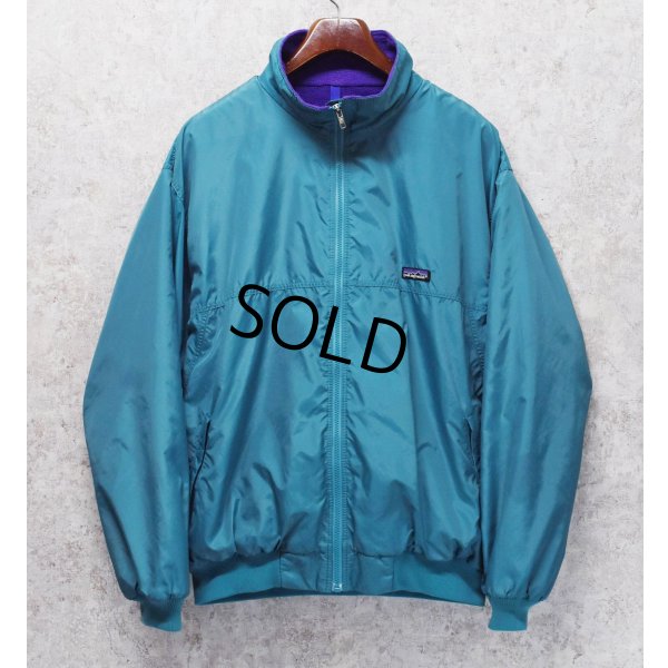 画像1: 90's【パタゴニア】patagonia ナイロン【シェルドシンチラジャケット 】【エメラルドグリーン×紫】【裏フリースブルゾン】【サイズXL】 