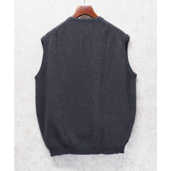 画像3: スコットランド製 ビンテージ【アクアスキュータム】チャコール Vネック【アンゴラウールベスト】【44】 