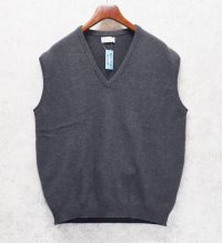 スコットランド製 ビンテージ【アクアスキュータム】チャコール Vネック【アンゴラウールベスト】【44】 