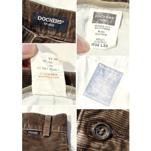 画像2: 【90's】【ビンテージ】【DOCKERS】ドッカーズ khakis【ブラウン】2タック【コーデュロイパンツ】【32ｘ32】 