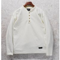 ＵＳＡ製【ビンテージ】【PERIGEE】ペリジー【オフホワイト】ヘンリーネック【フリースカットソー】【サイズL】 