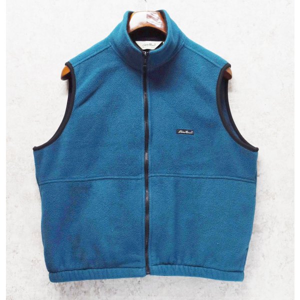 画像1: 90's~【ビンテージ】【Eddie Baue】【エディーバウアー】白タグ【青】【フリースベスト】【サイズM】 