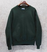 90’ｓ〜【ビンテージ】USA製【ラッセル】PRO COTTON グリーン【緑】無地 前Ｖ スウェット【サイズＭ】 