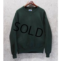 90’ｓ〜【ビンテージ】USA製【ラッセル】PRO COTTON グリーン【緑】無地 前Ｖ スウェット【サイズＭ】 