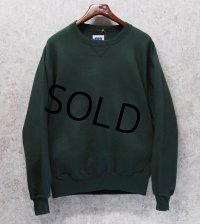 90’ｓ〜【ビンテージ】USA製【ラッセル】PRO COTTON グリーン【緑】無地 前Ｖ スウェット【サイズＭ】 