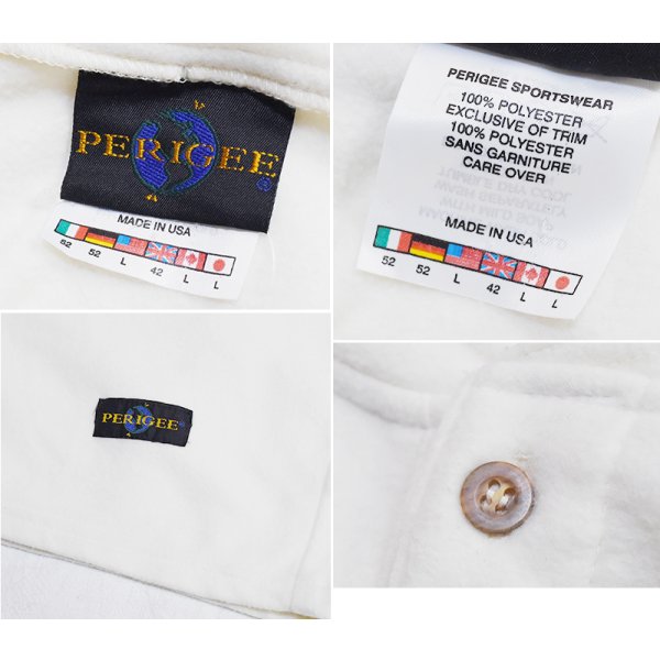 画像2: ＵＳＡ製【ビンテージ】【PERIGEE】ペリジー【オフホワイト】ヘンリーネック【フリースカットソー】【サイズL】 