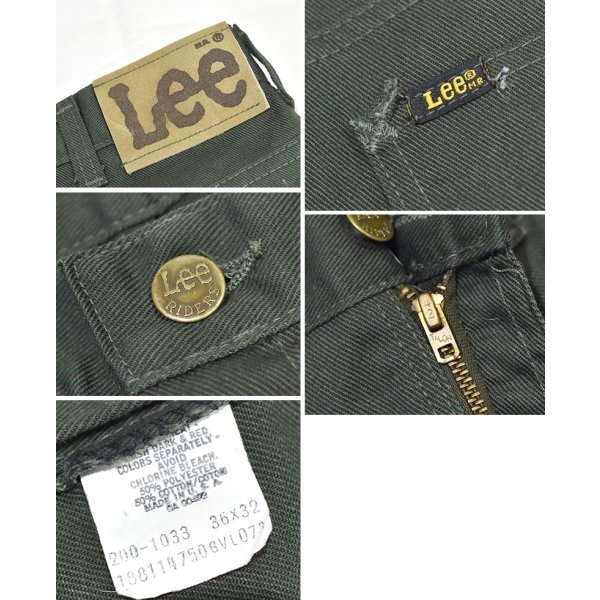 画像2: 80s~【USA製】ビンテージ【Lee】リー【オリーブ】【ポリコットンツイル】ブーツカット パンツ【スラックス】【36ｘ32】 