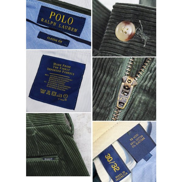 画像2: POLO RALPH LAUREN【ラルフローレン】オリーブグリーン【クラシックフィット】コーデュロイパンツ【30X32】 