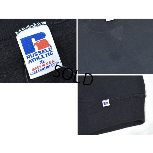 画像2: 90'ｓ【USA製】【RUSSELL】ラッセル 【ビンテージ】黒【無地】【クルーネック】前V スウェット【サイズＸL】 