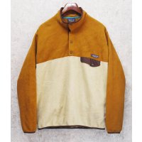 ビンテージ【パタゴニア】patagonia【ブラウンｘベージュ】【スナップT】【フリースプルオーバー】【サイズＬ】 