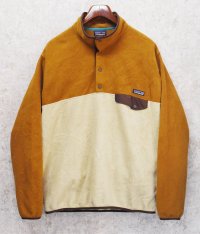 ビンテージ【パタゴニア】patagonia【ブラウンｘベージュ】【スナップT】【フリースプルオーバー】【サイズＬ】 