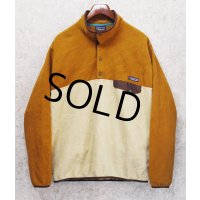 ビンテージ【パタゴニア】patagonia【ブラウンｘベージュ】【スナップT】【フリースプルオーバー】【サイズＬ】 