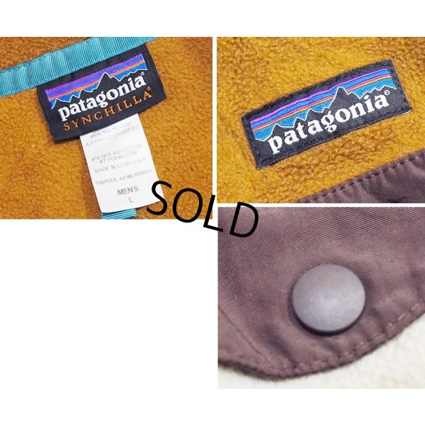 画像2: ビンテージ【パタゴニア】patagonia【ブラウンｘベージュ】【スナップT】【フリースプルオーバー】【サイズＬ】 
