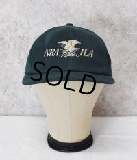 【デッドストック】90’ｓ~ USA製【ビンテージ】【NRA ILA】【緑】【コットンキャップ】【ＢＢキャップ】 