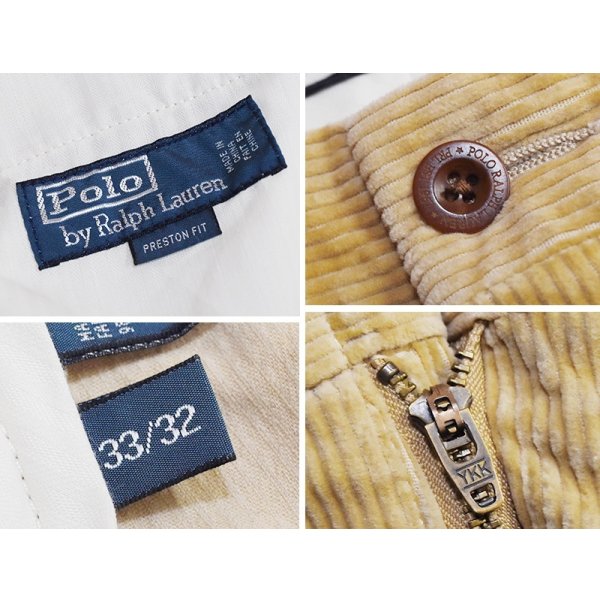 画像2: 90's ビンテージ【ラルフローレン】POLO RALPH LAUREN【preston pant】プレストンパンツ【ベージュ】【コーデュロイパンツ】【33×32】 