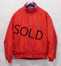 ~90's USA製【パタゴニア】patagonia ナイロン【シェルドシンチラジャケット 】【赤×ライトパープル】【裏フリースブルゾン】【サイズM】 
