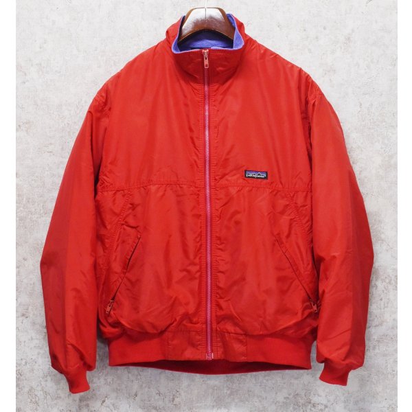 画像1: ~90's USA製【パタゴニア】patagonia ナイロン【シェルドシンチラジャケット 】【赤×ライトパープル】【裏フリースブルゾン】【サイズM】 