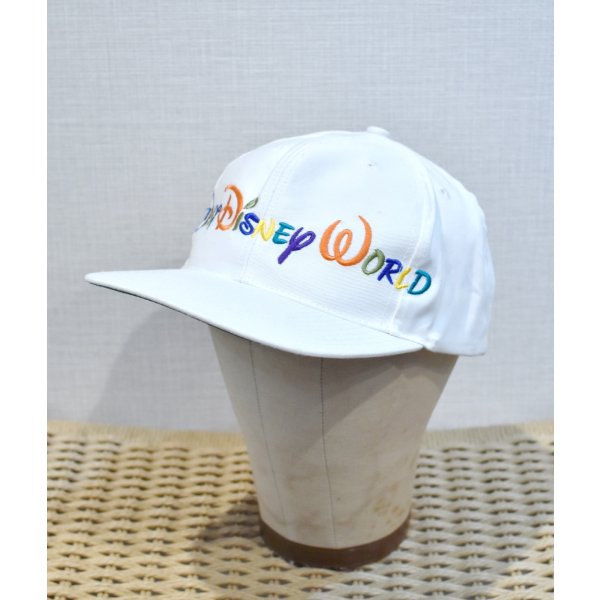 画像1: 【ビンテージ】Walt Disney World【ウォルトディズニー】刺繍【白】BBキャップ【ベースボールキャップ】サイズフリー 