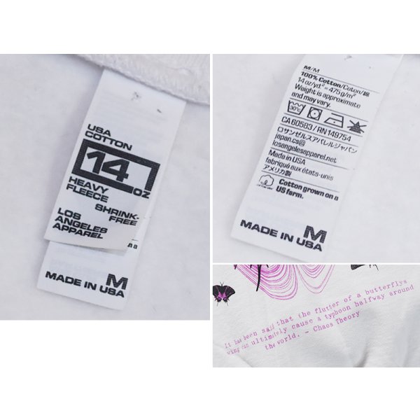画像2: USA製 ロサンゼルスアパレル【STA Apparel】アゲハ蝶 白【フラミンゴ】スウェット  サイズM 