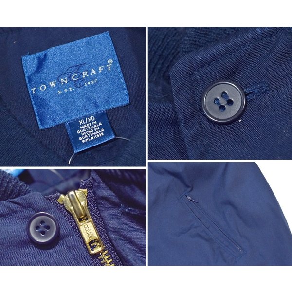 画像2: 【ビンテージ】【TOWN CRAFT】タウンクラフト【紺】ネイビー【カップショルダージャケット】【ジップアップブルゾン】【ダービージャケット】【サイズXL】 