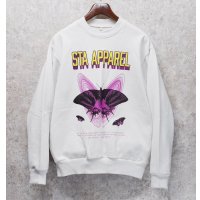 USA製 ロサンゼルスアパレル【STA Apparel】アゲハ蝶 白【フラミンゴ】スウェット  サイズM 