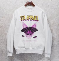 USA製 ロサンゼルスアパレル【STA Apparel】アゲハ蝶 白【フラミンゴ】スウェット  サイズM 
