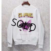 USA製 ロサンゼルスアパレル【STA Apparel】アゲハ蝶 白【フラミンゴ】スウェット  サイズM 