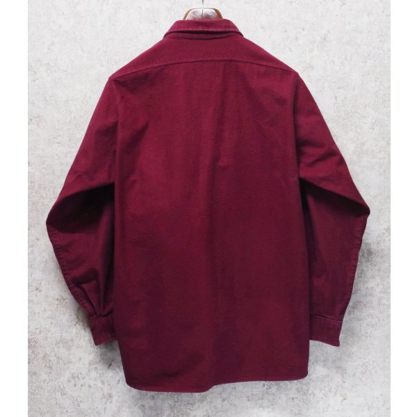 画像3: 〜80’s USA製【ビンテージ】カベラス【cabela's】エンジ シャモアクロスシャツ【サイズL】 