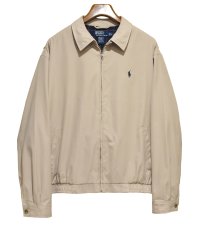 【ビンテージ】【ラルフローレン】【POLO RALPH LAUREN】【ベージュｘ裏地紺格子柄】ジップアップ【ブルゾン】スウィングトップ【サイズXL】 