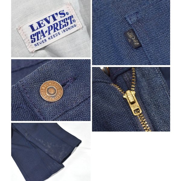 画像2: ~70's【ビンテージ】【LEVI'S】【リーバイス】ダークブルー【スタプレスト】【STA-PREST】【w33程度】 